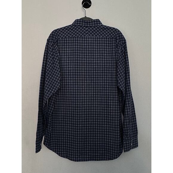 Billy Reid Spread Collar Plaid Shirt Men’s Gray & Blue Standard Cut - Picture 2 of 4